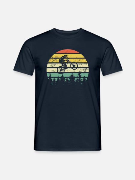 Mountainbike - Downhill Retrocolor - Geschenk - Männer T-Shirt - Navy