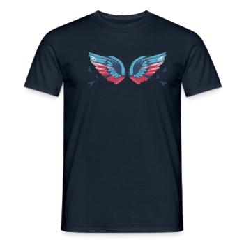 Angelwings,Wings,Watercolor,Colorful,Angel Wings - Men's T-Shirt - navy - Front - AI Model Male 178 light (178cm)