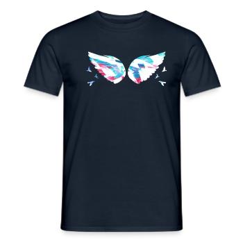 Angelwings,Wings,Aquarelle,Coloré,Angel Wings - T-shirt homme - marine - Devant - AI Model Male 178 light (178cm)