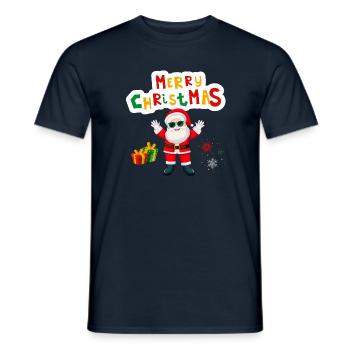 MERRY CHRISTMAS + XMAS + Santa Claus - Männer T-Shirt - Navy - Vorne - AI Model Male 178 light (178cm)