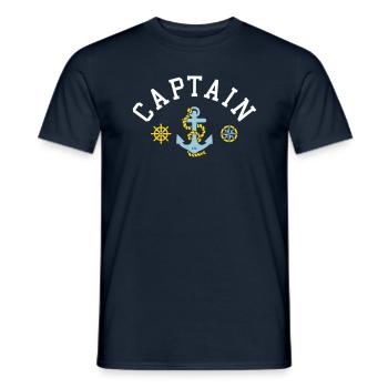 Captain Anker Steuer Kompass 3C - Männer T-Shirt - Navy - Vorne - AI Model Male 178 light (178cm)