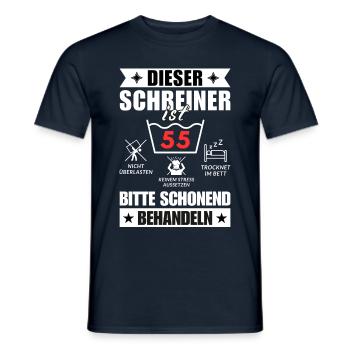 Dieser Schreiner ist 55. Schonend behandeln - Männer T-Shirt - Navy - Vorne - AI Model Male 178 light (178cm)