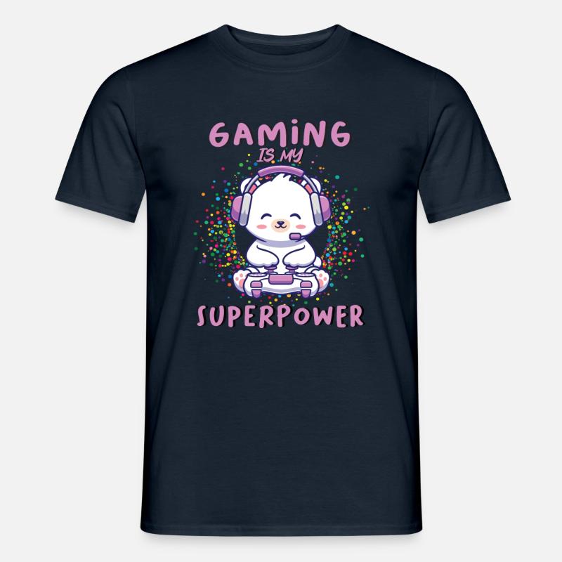 Gaming Tier - Eisbär - Männer T-Shirt - Navy