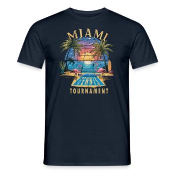Tennis Miami Turnier Tournament Palms Flamingo - Männer T-Shirt - Navy - Vorne - AI Model Male 178 light (178cm)