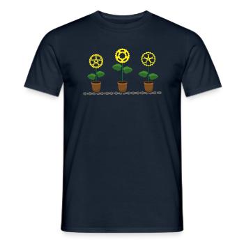 Fahrrad Fahrradladen BIKE-Zeit Fahrradschaltung - Männer T-Shirt - Navy - Vorne - AI Model Male 178 light (178cm)