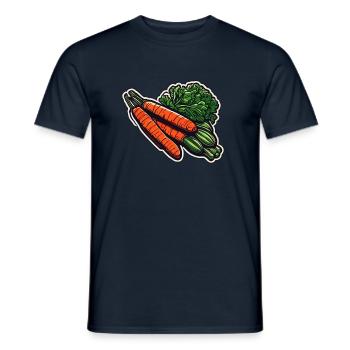 Food / Vegetables / Market / Vitamins / Design - Men's T-Shirt - navy - Front - AI Model Male 178 light (178cm)