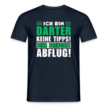 Ich bin Darter - Keine Tipps! Bier bringen - Männer T-Shirt - Navy - Vorne - AI Model Male 178 light (178cm)