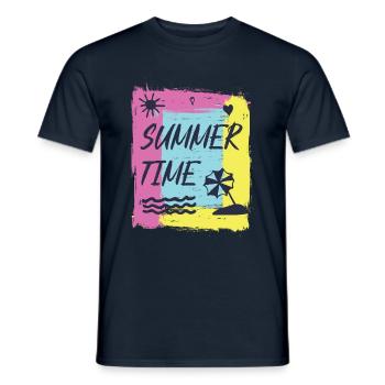 Summertime joy. - Men's T-Shirt - navy - Front - AI Model Male 178 light (178cm)