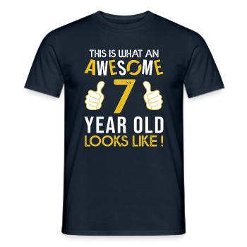 birthday 7 year awesome gift boy 7 years - Men's T-Shirt - navy - Front - AI Model Male 178 light (178cm)