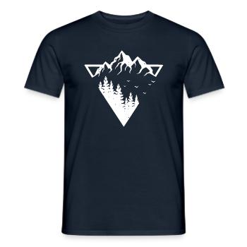 Mountains - Nature - Geometric - Men's T-Shirt - navy - Front - AI Model Male 178 light (178cm)