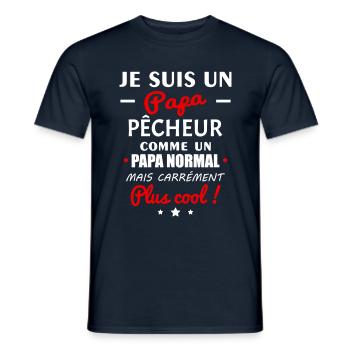 Je suis un papa pêcheur, fête des pères, noël - T-shirt homme - marine - Devant - AI Model Male 178 light (178cm)