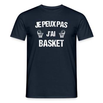 je peux pas j ai basket - T-shirt homme - marine - Devant - AI Model Male 178 light (178cm)