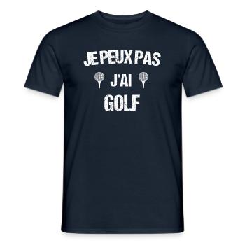 Je peux pas j ai golf - T-shirt homme - marine - Devant - AI Model Male 178 light (178cm)