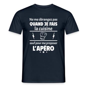 Ne me dérangez pas quand je fais la cuisine, noël - T-shirt homme - marine - Devant - AI Model Male 178 light (178cm)