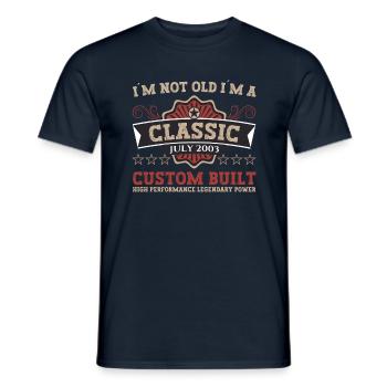 19th Birthday Vintage 2003 July Gifts Men - Men's T-Shirt - navy - Front - AI Model Male 178 light (178cm)