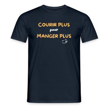 CADEAU COUREUR COURSE À PIED HUMOUR / RUNNING - T-shirt homme - marine - Devant - AI Model Male 178 light (178cm)