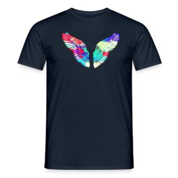 Angelwings,Wings,Aquarelle,Coloré,Angel Wings - T-shirt homme - marine - Devant - AI Model Male 178 light (178cm)