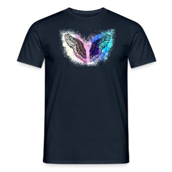 Angelwings,Wings,Aquarelle,Coloré,Angel Wings - T-shirt homme - marine - Devant - AI Model Male 178 light (178cm)