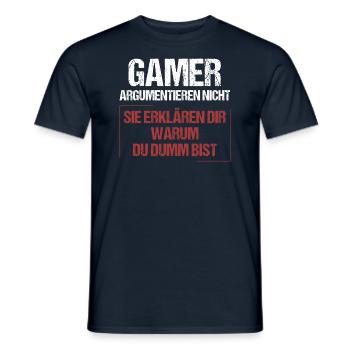 Gamers don't argue - Men's T-Shirt - navy - Front - AI Model Male 178 light (178cm)
