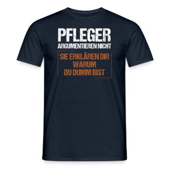 Pfleger argumentieren nicht - Männer T-Shirt - Navy - Vorne - AI Model Male 178 light (178cm)