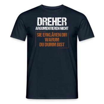 Les tourneurs ne discutent pas - T-shirt homme - marine - Devant - AI Model Male 178 light (178cm)