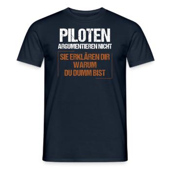 Piloten argumentieren nicht - Männer T-Shirt - Navy - Vorne - AI Model Male 178 light (178cm)