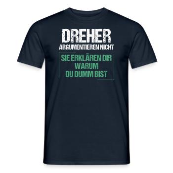 Les tourneurs ne discutent pas - T-shirt homme - marine - Devant - AI Model Male 178 light (178cm)