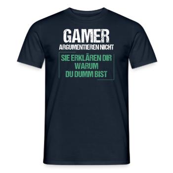 Gamers don't argue - Men's T-Shirt - navy - Front - AI Model Male 178 light (178cm)