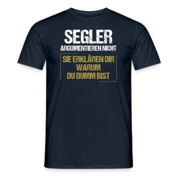 Segler argumentieren nicht - Männer T-Shirt - Navy - Vorne - AI Model Male 178 light (178cm)