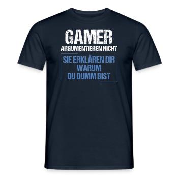 Gamers don't argue - Men's T-Shirt - navy - Front - AI Model Male 178 light (178cm)