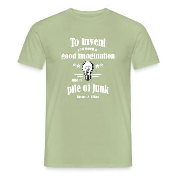 Inventor - imagination - Men's T-Shirt - sage - Front - AI Model Male 178 light (178cm)
