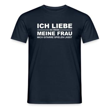 Ich liebe es - Gitarre_M - Männer T-Shirt - Navy - Vorne - AI Model Male 178 light (178cm)