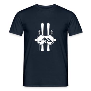Ski Purismus - Männer T-Shirt - Navy - Vorne - AI Model Male 178 light (178cm)