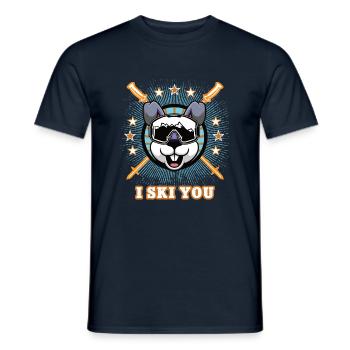 Ski Alpin Skifahren Skifahrer Skisport Skier Schi - Männer T-Shirt - Navy - Vorne - AI Model Male 178 light (178cm)