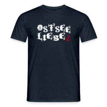 Ostseeliebe - Anker im Herz - Männer T-Shirt - Navy - Vorne - AI Model Male 178 light (178cm)