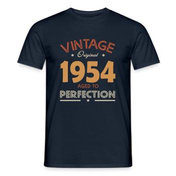 vintage 1954 birthday gift Born in 1954 - Men's T-Shirt - navy - Front - AI Model Male 178 light (178cm)
