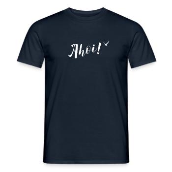 Maritim Ahoi Wasser Möwe Meer - Männer T-Shirt - Navy - Vorne - AI Model Male 178 light (178cm)