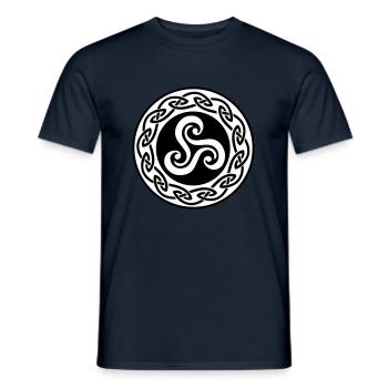 Triskell avec decor celte - T-shirt homme - marine - Devant - AI Model Male 178 light (178cm)