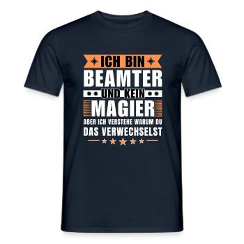 Ich bin Beamter und kein Magier - Männer T-Shirt - Navy - Vorne - AI Model Male 178 light (178cm)