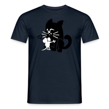 Cat + Mouse - Men's T-Shirt - navy - Front - AI Model Male 178 light (178cm)