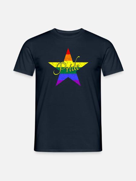 LGBTQ pride star - Männer T-Shirt - Navy