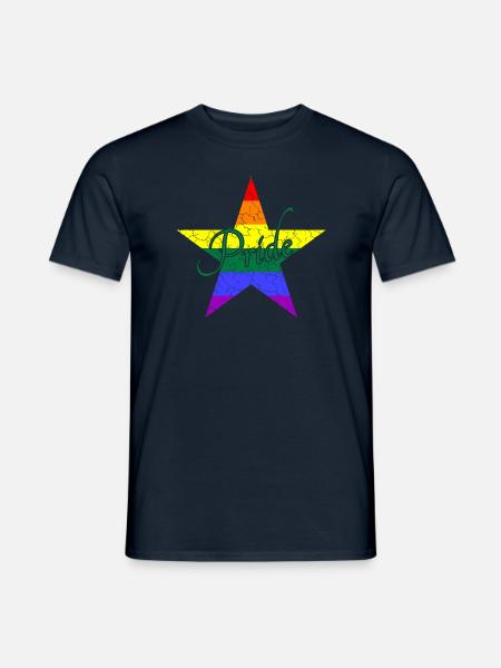 LGBTQ Pride Stern - Männer T-Shirt - Navy