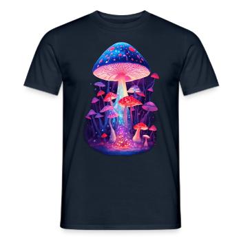 Magische Retro-Pilze - Männer T-Shirt - Navy - Vorne - AI Model Male 178 light (178cm)