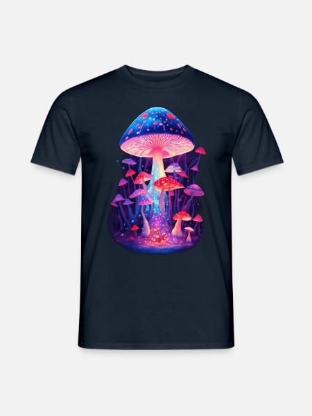 Magical retro mushrooms - Men's T-Shirt - navy