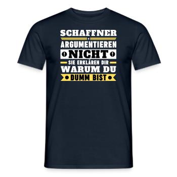 Schaffner argumentieren nicht - Männer T-Shirt - Navy - Vorne - AI Model Male 178 light (178cm)
