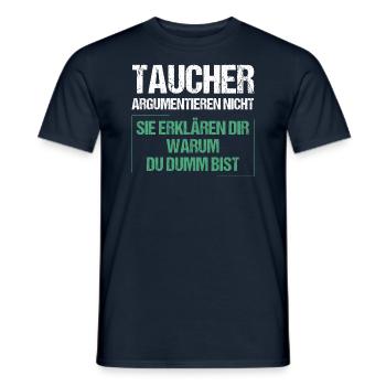 Taucher argumentieren nicht - Männer T-Shirt - Navy - Vorne - AI Model Male 178 light (178cm)