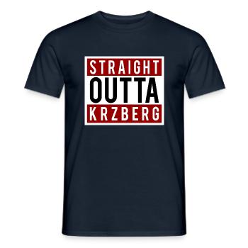 Straight Outta Kreuzberg - Parental Advisory Art - Männer T-Shirt - Navy - Vorne - AI Model Male 178 light (178cm)