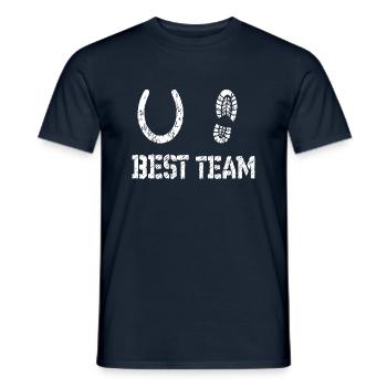 Pferd Hufeisen best Team - Männer T-Shirt - Navy - Vorne - AI Model Male 178 light (178cm)