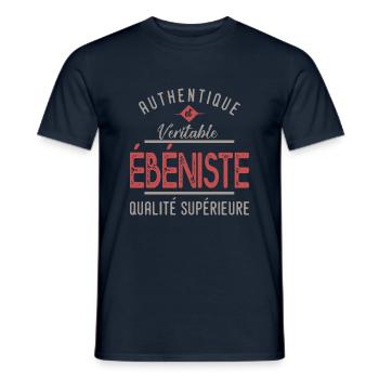 ébéniste authentique cadeau métier ébéniste - T-shirt homme - marine - Devant - AI Model Male 178 light (178cm)