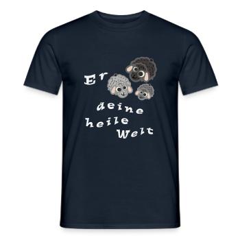 Erschafe deine heile Welt - Männer T-Shirt - Navy - Vorne - AI Model Male 178 light (178cm)